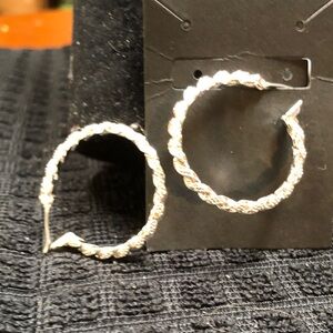 Macy's Braided Silver Hoop Earrings